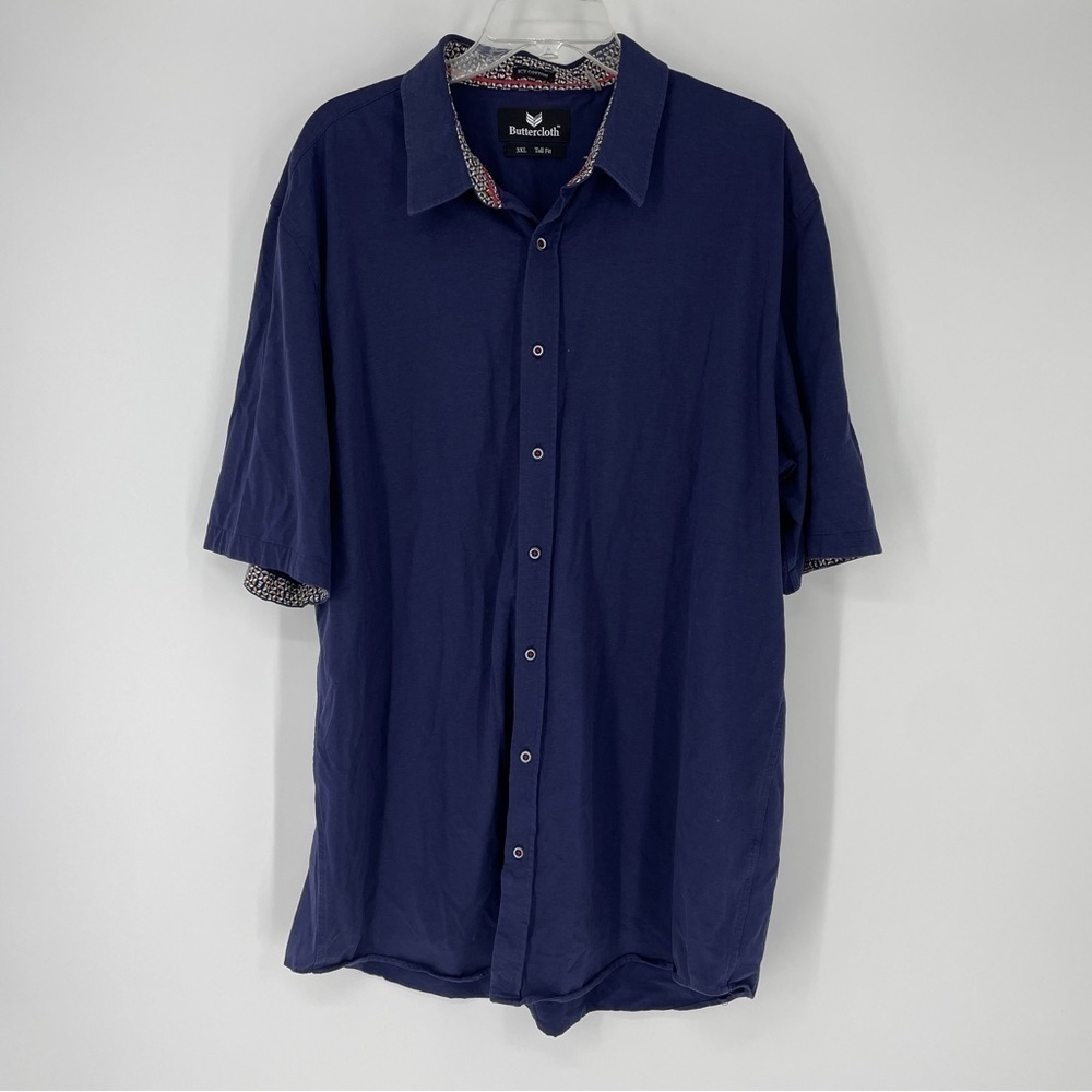 Butter cloth short sleeve button down  3X tall blue